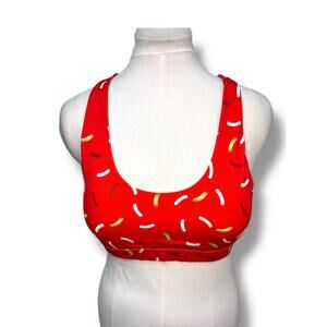 Feed Me Fight Me Women’s Core Athletic Sports Bra Sprinkles Hi-Impact Orange XXL